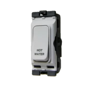 Hager Grid Switch 1 Way DP Module 20A White Marked Hot Water