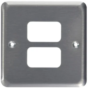 MK Front Plate 2 Module 86 x 86mm Brushed Chrome