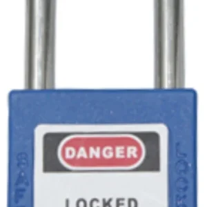 Safety Padlock 38mm Long Steel Shackle Blue