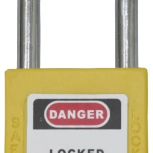 Safety Padlock 38mm Long Steel Shackle Yellow