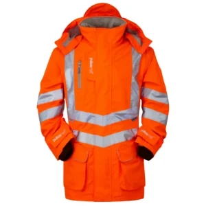 HI-Vis Rail Spec Breathable Storm Coat Large Orange