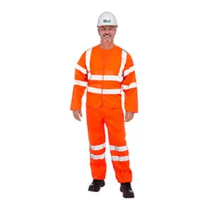 HI-Vis 2-Band & Brace Velcro Long Sleeve Waistcoat XL Orange