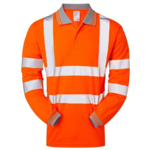 Rail Spec Long Sleeve Polo Shirt XL Orange