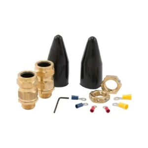 Gland Pack Outdoor Cable 20mm Brass Shroud/Earthing Nut/Terms Pex