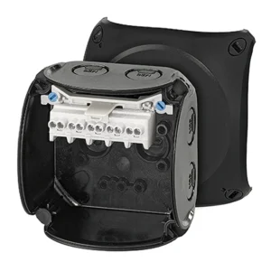 Box Adaptable 93 x 93 x 62mm² IP66 Black Knockouts