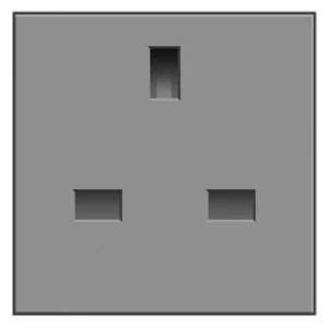 Euro Module Grey 13A UK Unswitched Socket