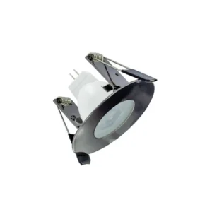 Evofire Mini Fire Rated Downlight 45mm Cutout IP65 Black Chrome Round Integral