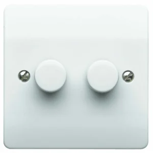 MK Dimmer Switch 2 Gang 2Way LED 4-70W White Double Intelligent