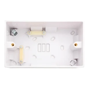 Essentials 11P243 2 Gang 43mm Pattress Surface Back Box White