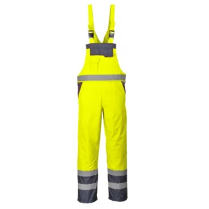 Portwest S488 Contrast Bib & Brace Unlined Regular Fit Large Yellow/Navy