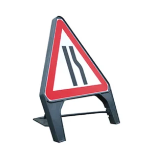 Sign Triangle 'Road Narrows Right' 750mm 5.5Kg Red/White/Grey