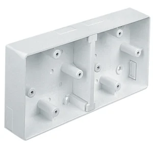 Dual 1-Gang Radius Corner Accessory Box 147 x 87 x 32mm White
