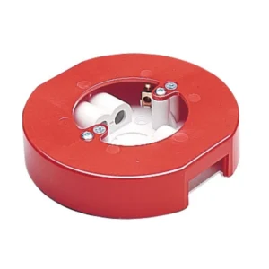 Red Alert Circular Accessory Box 1-Gang 134mm Red