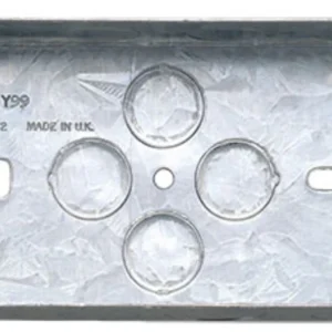 Box Adjustable Lug Flush 2 Gang 75 x 135 x 35mm Steel