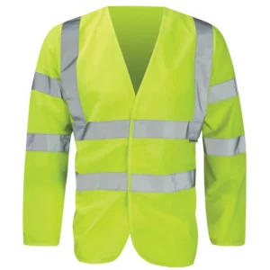 HI-Vis 2-Band & Brace Long Sleeve Waistcoat Large Yellow