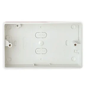 Box Switch & Socket 3 Entries 2 Gang 32mm White PVC-U Round Corners