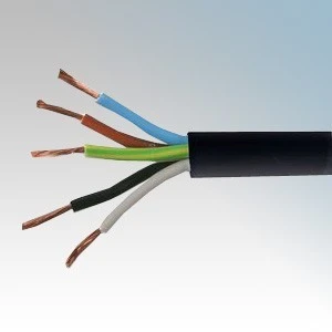 3185Y 1.5mm² Black PVC Har H05VV-F Cable 5-Core Flexible