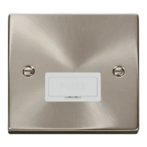 Connection Unit Fused Spur 13A Satin Chrome White Insert Victorian