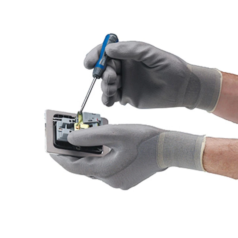 Gloves Polyflex Seamless Knitted Tear Resistance Size 8 Grey - Image 2