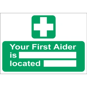 First Aider Notice Self Adhesive Sign