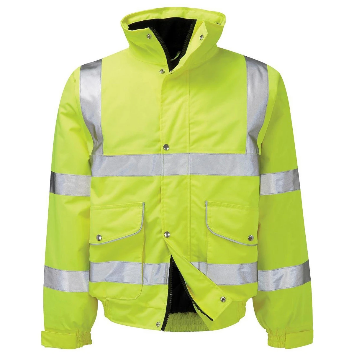 Bomber Jacket Hi Vis Heavy Duty Storm Collar Medium Yellow - Image 2