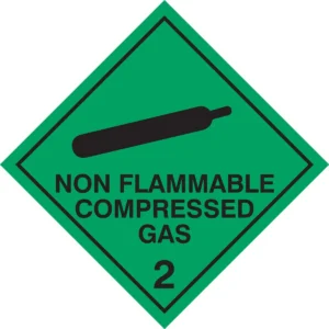 100x100mm Non Flammable Compressed Gas Sign