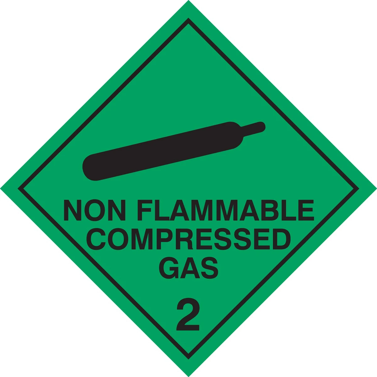 100x100mm Non Flammable Compressed Gas Sign - Image 3