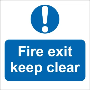 Fire Exit Keep Clear Self Adhesive Sign
