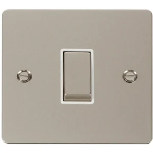 Plate Switch 1 Gang 2 Way 10A Pearl Nickel White Insert