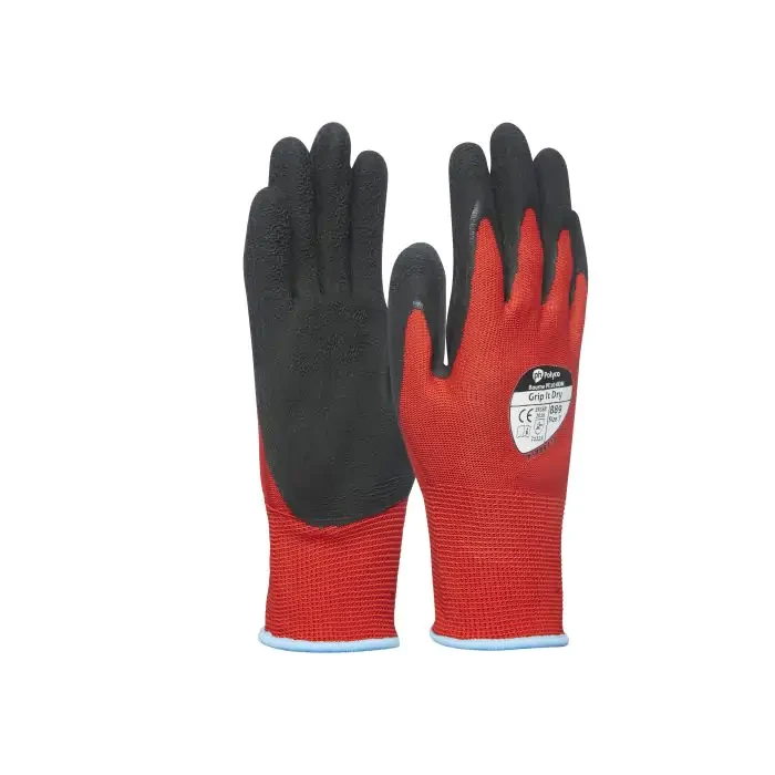 Red Grip It Dry Nylon Sponge Latex Palm Coated Glove Size 10 - Image 3