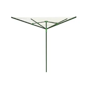 4 Arm Single Pole Rotary 40M Clothes Airer Complete With Ground Spike