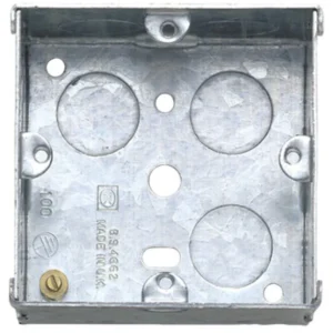 Box 1 Gang Flush Knockout 75 x 75 x 46mm Steel
