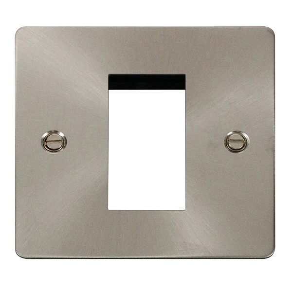 Front Plate 1 Gang Single Aperture Brushed Stainless - Image 2