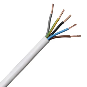 3185Y 2.5mm² White PVC Harmonised H05VV-F Cable 5-Core Flexible