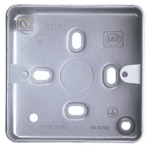 Box 1&2 Gang Flush 73 x 73 x 40mm Aluminium 2 x 20mm Knockouts