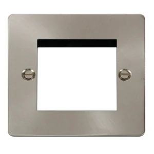 Front Plate 1 Gang Twin Aperture Brushed Stainless