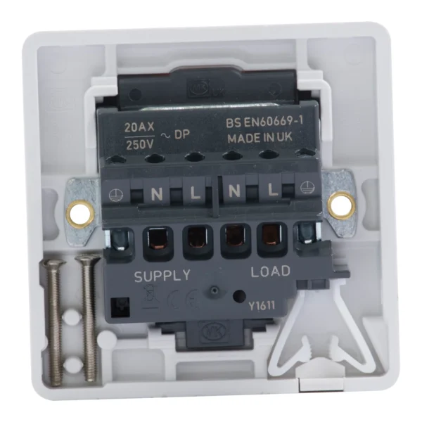 MK Electric Logic Plus 20A Double Pole Switch With Neon And Flex Outlet ...