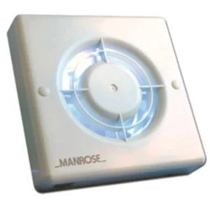Manrose XF100H Fan Wall/Ceiling Humidity Control 100mm 4In On/Off Switch