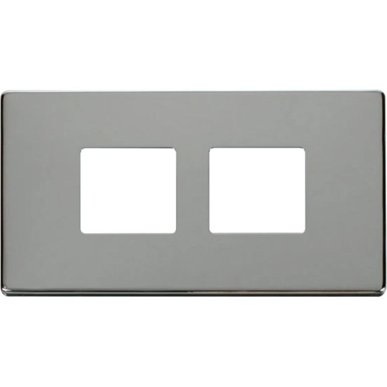 Front Plate 2 Gang 2X2 Aperture Chrome