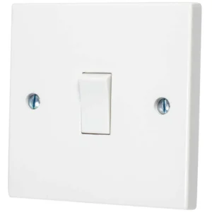 Plate Switch 1 Gang 2 Way Fixing Screws 10A White