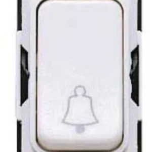 Grid Switch 2 Way SP Retractive 10A White Marked Bell Symbol