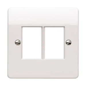MK Front Plate 1 Gang 2 Module Lju6C 22 x 37mm White