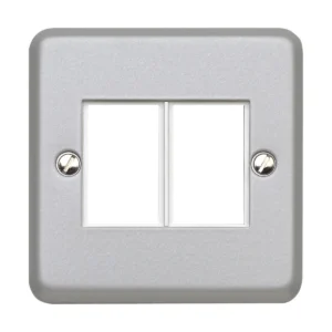 MK Front Plate 1 Gang 2 Module Lju6C 22 x 37mm Aluminium