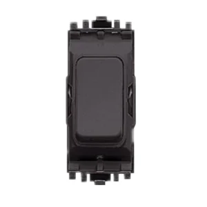 Grid Switch 1 Way DP Push Make 20A Black