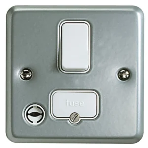 MK Connection Unit Double Pole Switched Fused Spur Flex Out 13A Aluminium Surface