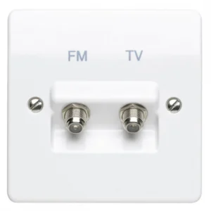 MK Socket Satellite Twin F Type White Non Isolated