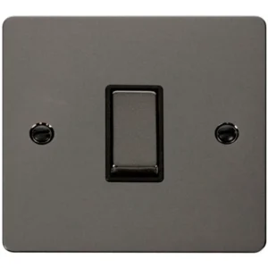 Plate Switch 1 Gang Intermediate 10A Black Nickel Black Insert