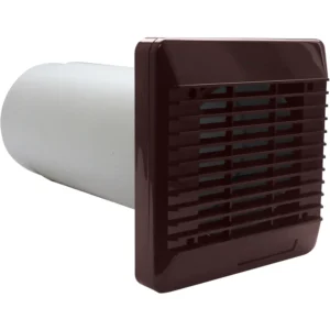 Wall Kit For Minivent Fans 100mm Brown Sleeve+External Grille