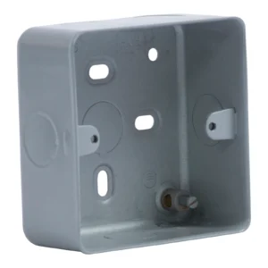 Box 1 Gang Surface 86 x 86 x 41mm Aluminium 5 x 20mm Knockouts