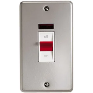 Switch Double Pole Neon Surface 45A Aluminium